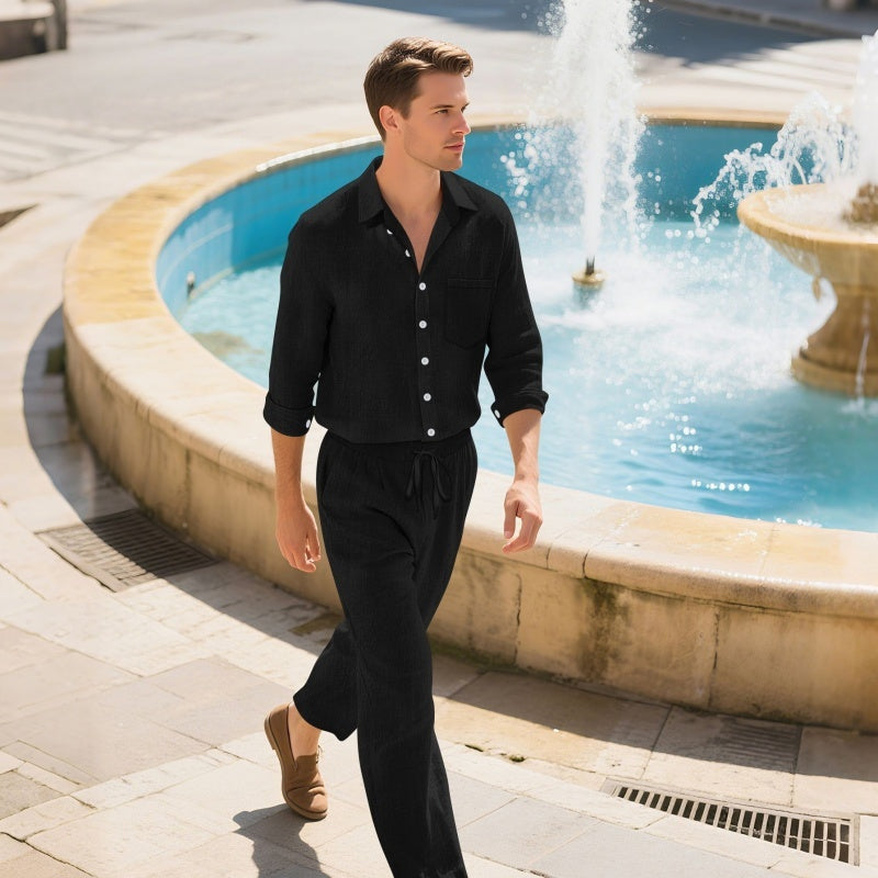 Linen Men's Casual Suit